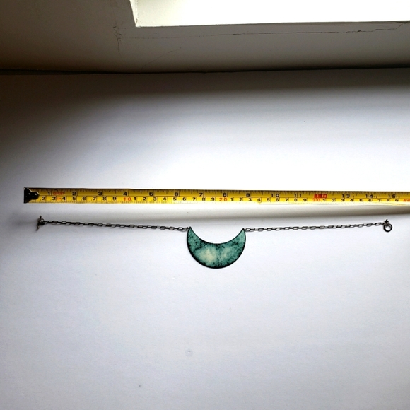 Artisan Hand Made Glazed Metal Necklace . - Picture 2 of 5